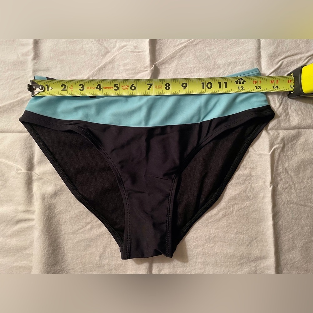 Two Piece Swimsuit Black and Blue Size Medium - Picture 12 of 13